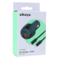Preview: Fast Speed Flex Charger Set KFZ-Ladegerät für Zigarettenanzünder 48W + Datenkabel 1m USB-C - Lightning, Schwarz