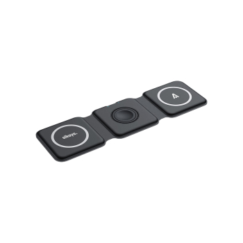 Flex Fold MagSafe kompatible Reise Ladegerät, Faltbar 3 in 1: Handy, Smartwatch und Headset, Schwarz