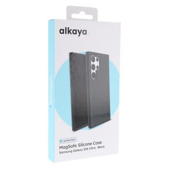 LUCID MagSafe Silikon kompatible Schutzhülle für Samsung Galaxy S24 Ultra, Schwarz