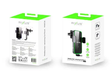 Rixus RXWC36 Kabellose Kfz-Halterung mit automatischer Sensorik, Schwarz