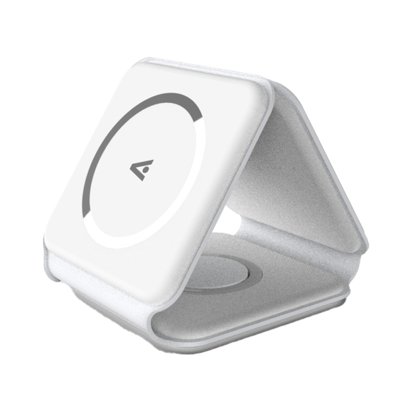 MagSafe kompatible Reise Ladegerät, Faltbar 3 in 1: Handy, Smartwatch und Headset, Weiß
