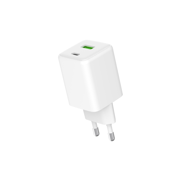 NEXUS-Ladegeräte mit GaN-Technologie 45W 2 Port USB-C+A Universal Kompatibilität, Weiß