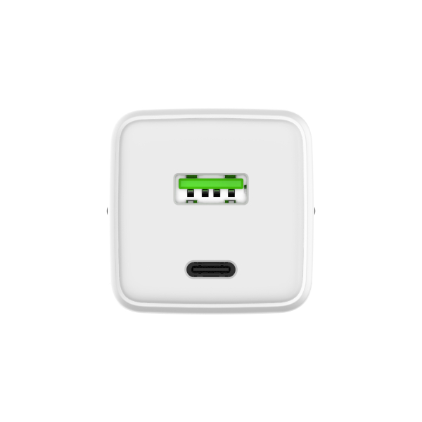 NEXUS-Ladegeräte mit GaN-Technologie 45W 2 Port USB-C+A Universal Kompatibilität, Weiß